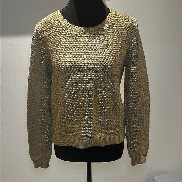 H&M Cream Crew Neck Sweater with Textured Knit and Relaxed Fit - Picture 1 of 7